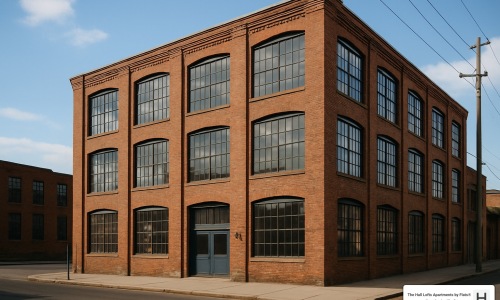 exterior of a classic warehouse loft building with large factory windows and exposed brick - warehouse loft style apartments exterior of a classic warehouse loft building with large factory windows and exposed brick - warehouse loft style apartments