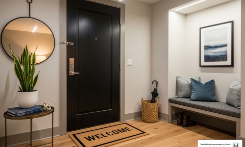 A stylish apartment entryway with a welcome mat in Minneapolis, symbolizing Minneapolis living, lease deals, apartment hunting, and finding a home. - Minneapolis lease specials A stylish apartment entryway with a welcome mat in Minneapolis, symbolizing Minneapolis living, lease deals, apartment hunting, and finding a home. - Minneapolis lease specials