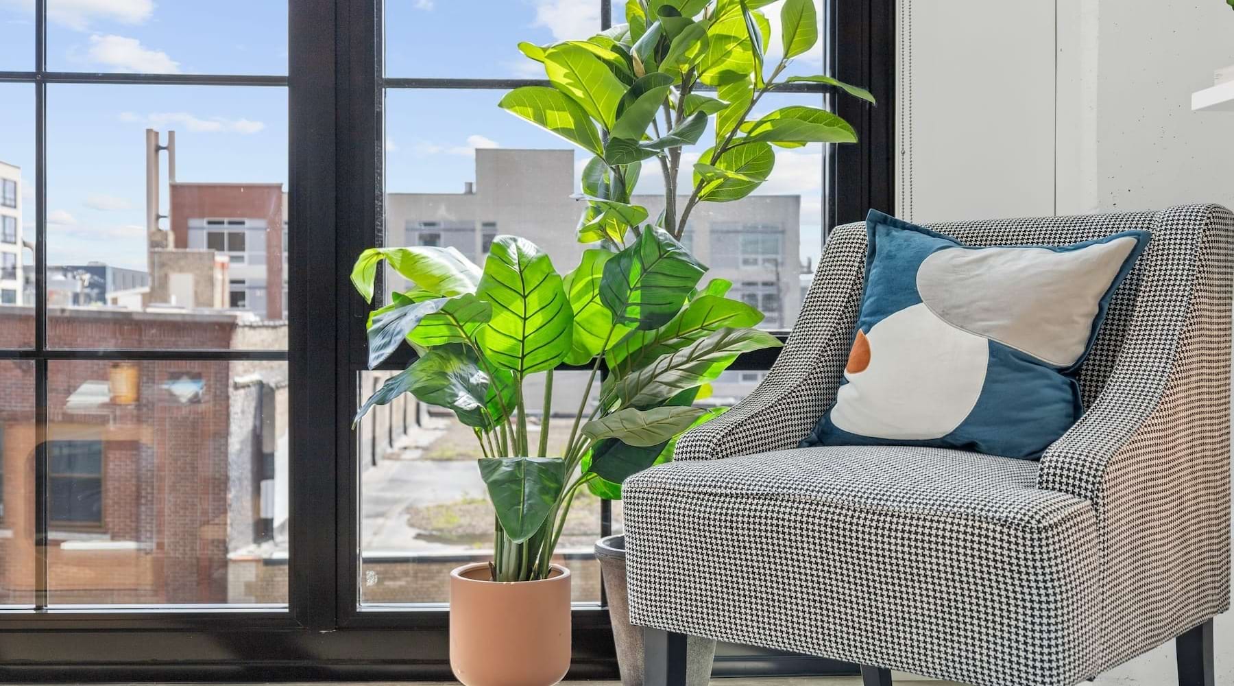 modern decor on a table in a living room
