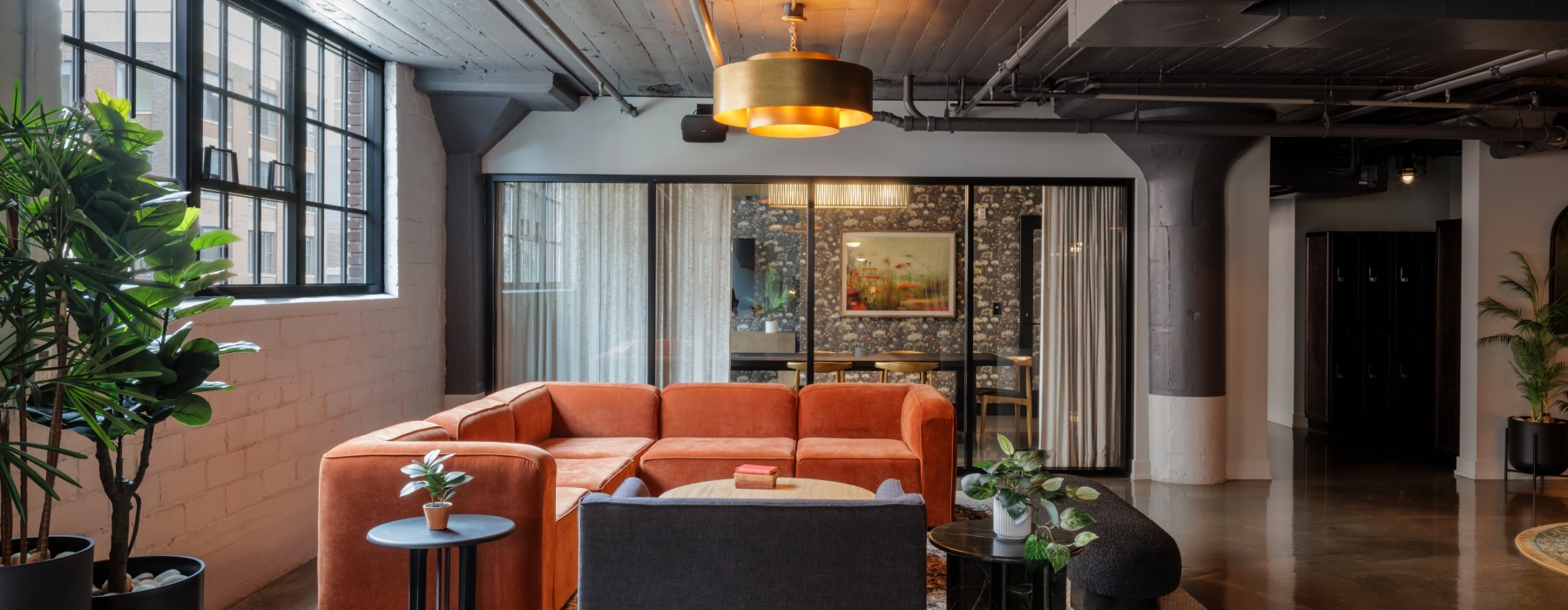 Lounge with Orange Couch